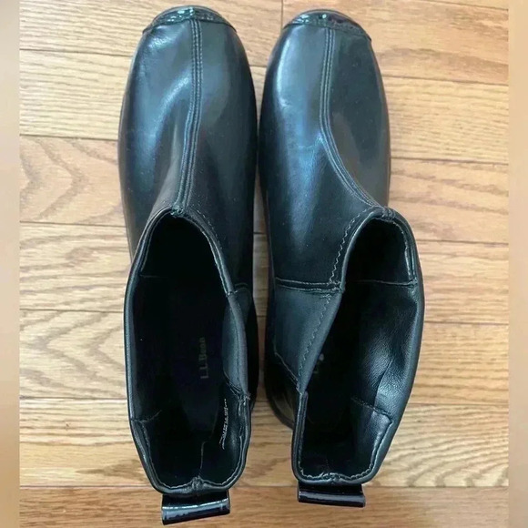 [US7.5]LL Beans Women Black Soft Leather  Ankle Boots - Picture 4 of 7